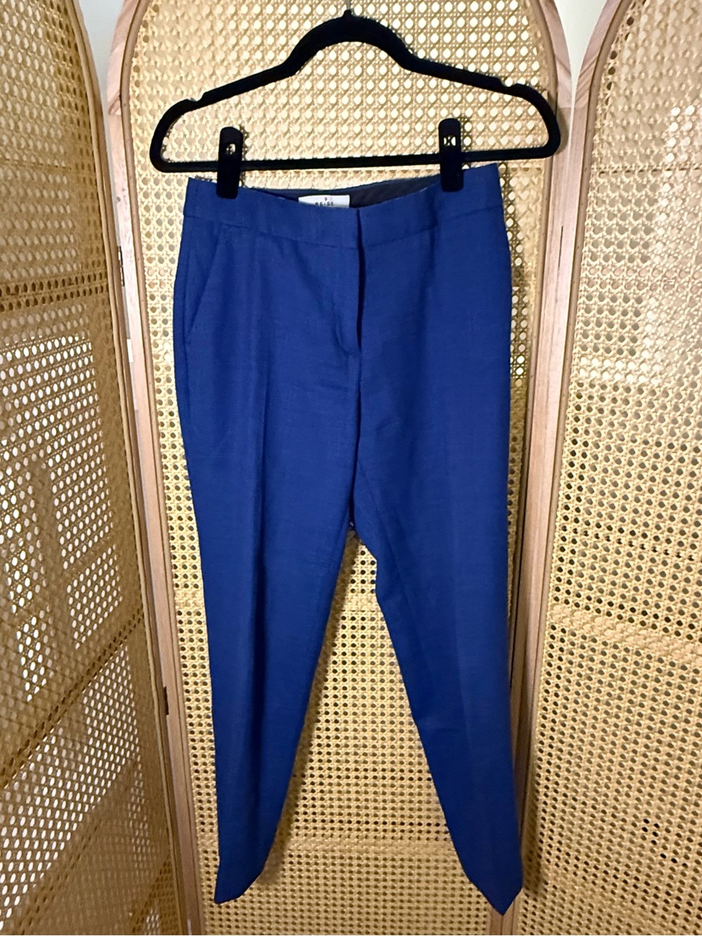 Reiss Cobalt Blue Wool Blend Tailored Trousers Pants Size US 2